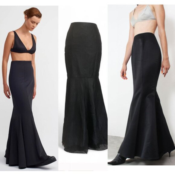 Joeffer CAOC Black Maxi Skirt trumpet size 4 - Picture 1 of 16